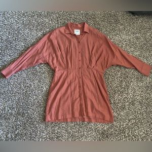 Abercrombie burnt orange button up dress